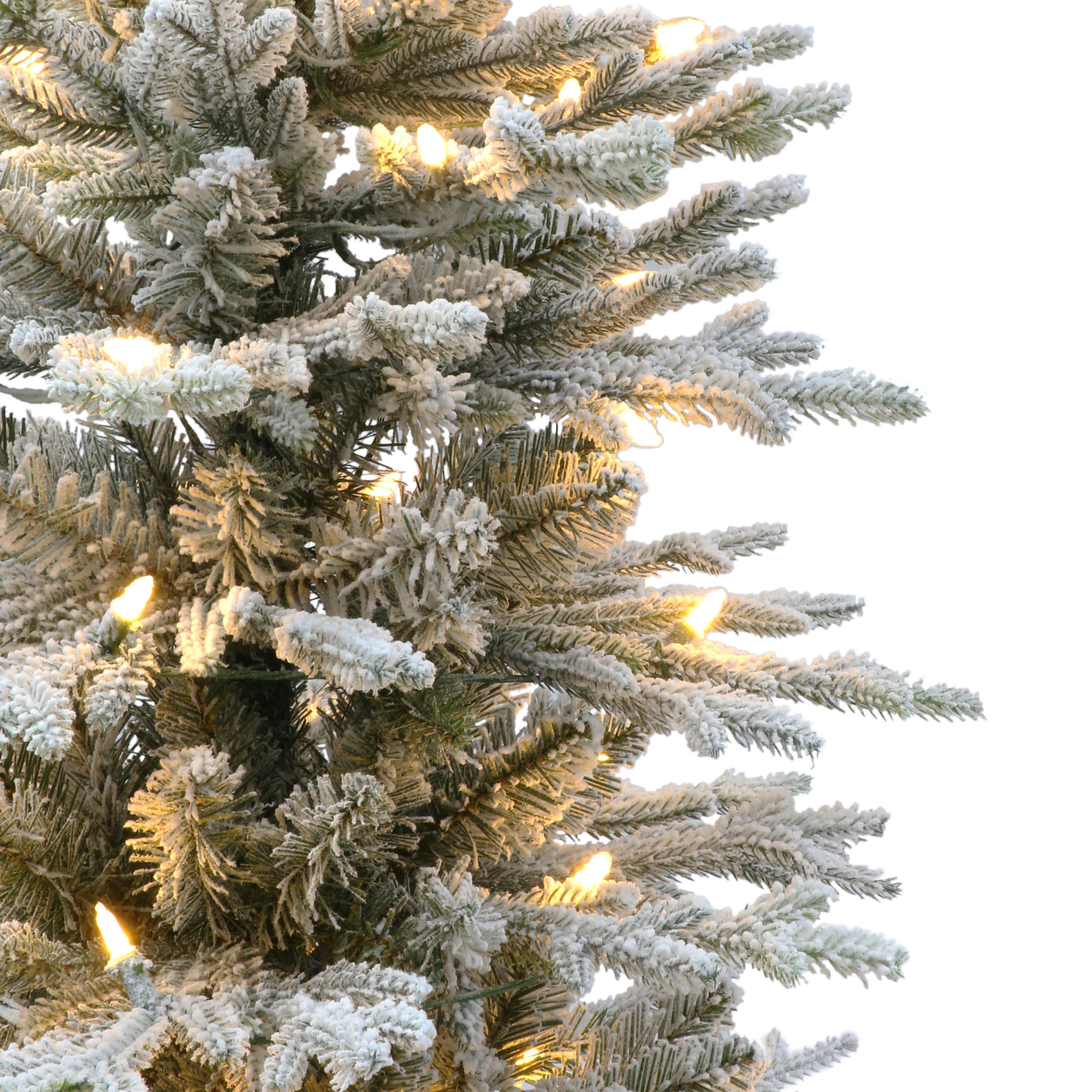 6ft Pre-lit Potted Flocked Arctic Fir Pencil Christmas Tree